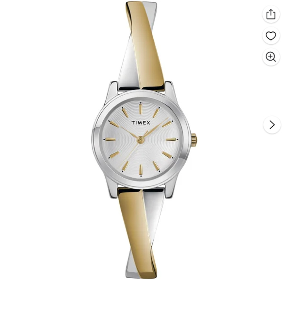 NEW TIMEX Womens Watch Two Tone Silver Gold Bangle TW2R98600 Stainless Steel